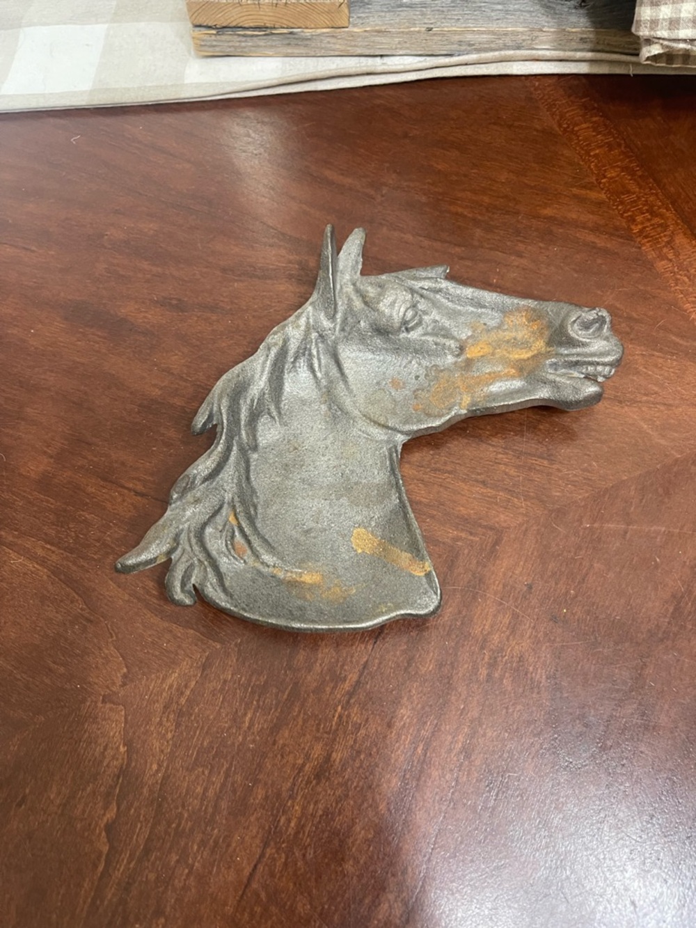 Vintage Cast Iron Horse Head Design Trinket Dish/Tray Key Holder\ Ashtray